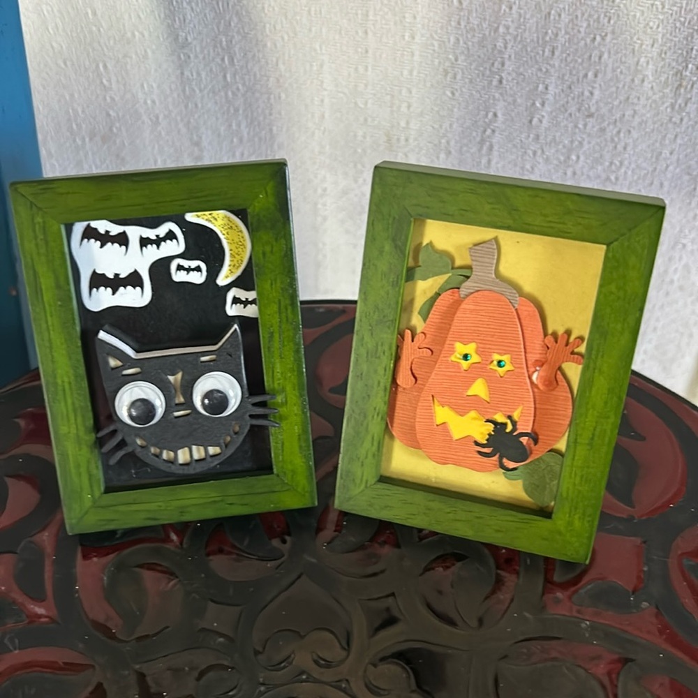 Vintage Framed Halloween Scenes